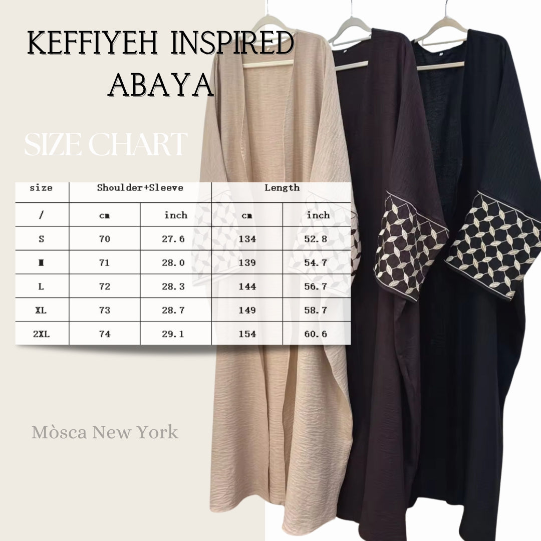 KEFFIYEH INSPIRED ABAYA IN BLACK