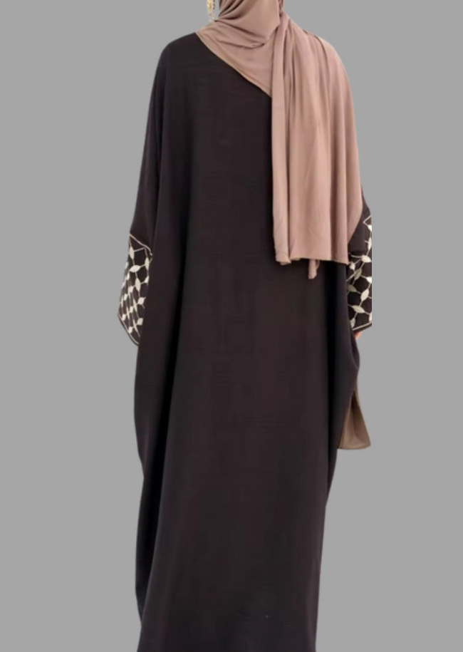 KEFFIYEH INSPIRED ABAYA IN COFFEE