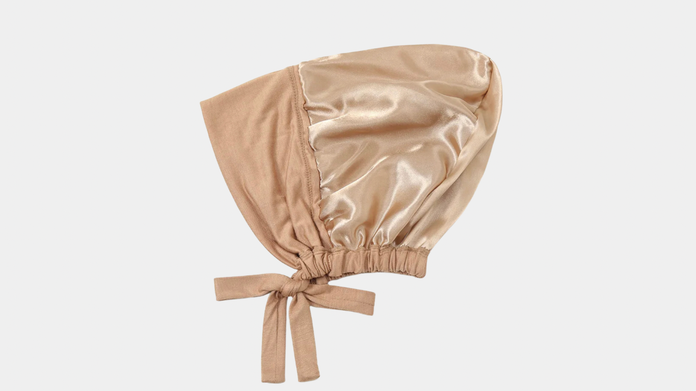 LIGHT BROWN SATIN LINED UNDERSCARF